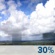 Saturday: A 30 percent chance of showers before 8am.  Mostly sunny, with a high near 74. West southwest wind 6 to 14 mph, with gusts as high as 21 mph. 