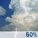 Friday: Scattered showers and thunderstorms.  Partly sunny, with a high near 83. South southwest wind 5 to 8 mph.  Chance of precipitation is 50%. New rainfall amounts between a tenth and quarter of an inch, except higher amounts possible in thunderstorms. 