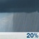 Tuesday: A 20 percent chance of showers.  Mostly cloudy, with a high near 66. Northeast wind around 14 mph, with gusts as high as 22 mph. 